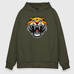Толстовка оверсайз мужская Power Tiger, цвет: хаки