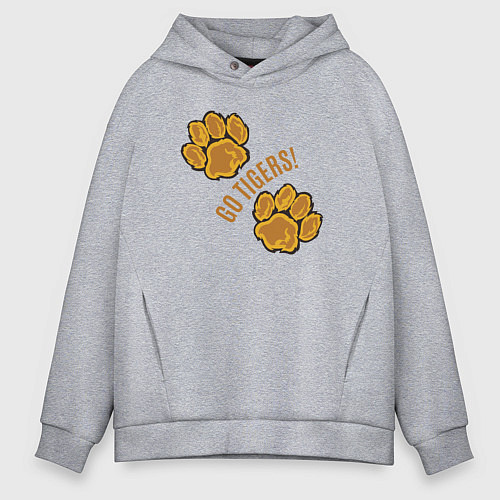 Мужское худи оверсайз Go Tigers / Меланж – фото 1