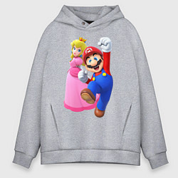 Толстовка оверсайз мужская Mario Princess, цвет: меланж