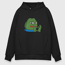 Толстовка оверсайз мужская Pepe love пепе лов, цвет: черный