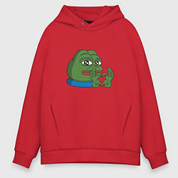 Толстовка оверсайз мужская Pepe love пепе лов, цвет: красный
