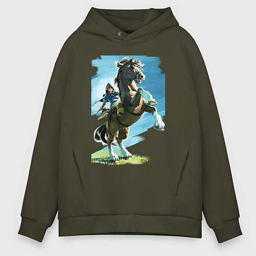 Мужское худи оверсайз The Link / Хаки – фото 1