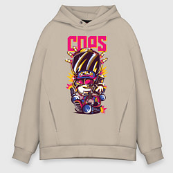 Толстовка оверсайз мужская Полицейский, цвет: миндальный