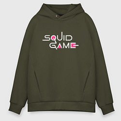 Толстовка оверсайз мужская Squid Game name, цвет: хаки