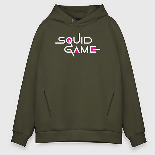 Мужское худи оверсайз Squid Game: Logo / Хаки – фото 1