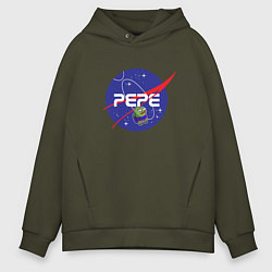 Толстовка оверсайз мужская Pepe Pepe space Nasa, цвет: хаки