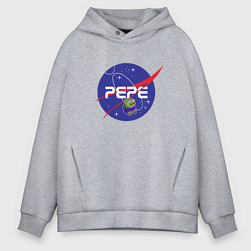 Мужское худи оверсайз Pepe Pepe space Nasa / Меланж – фото 1