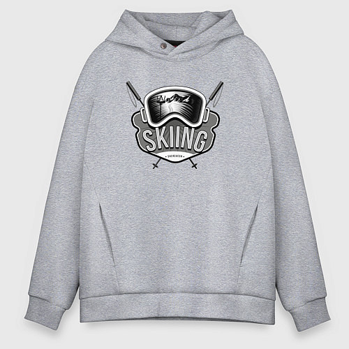 Мужское худи оверсайз SKIING / Меланж – фото 1