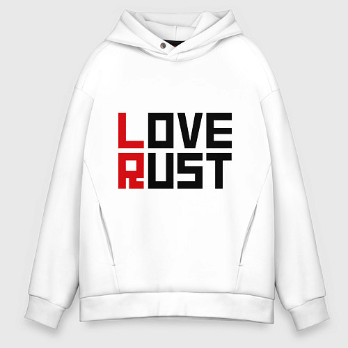 Мужское худи оверсайз Love Rust / Белый – фото 1