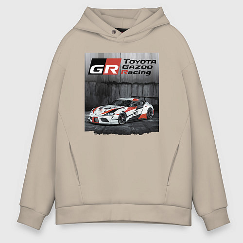 Мужское худи оверсайз Toyota Gazoo Racing Team / Миндальный – фото 1