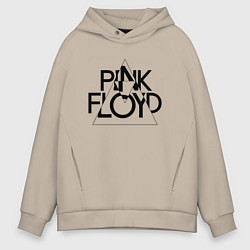 Толстовка оверсайз мужская PINK FLOYD LOGO ПИНК ФЛОЙД, цвет: миндальный