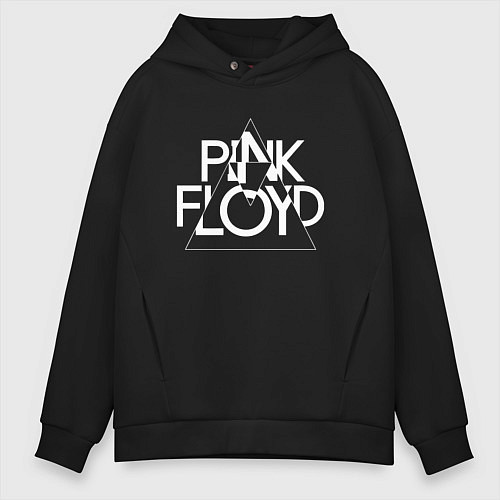 Мужское худи оверсайз PINK FLOYD LOGO ПИНК ФЛОЙД ЛОГОТИП / Черный – фото 1