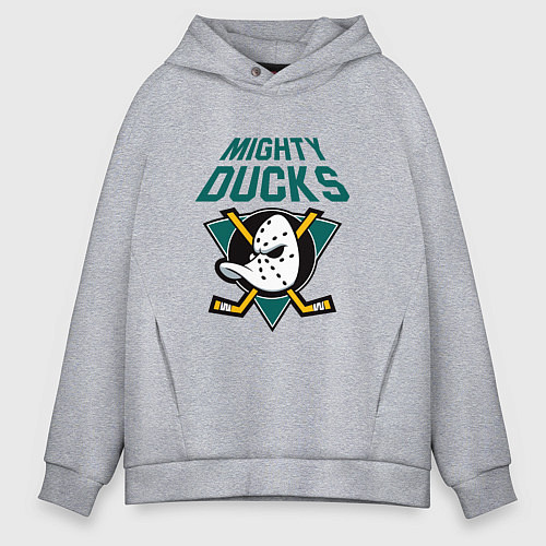 Мужское худи оверсайз Анахайм Дакс, Mighty Ducks / Меланж – фото 1