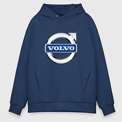 Толстовка оверсайз мужская Volvo, логотип, цвет: тёмно-синий