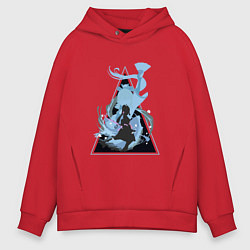 Толстовка оверсайз мужская Genshin Impact AyakaАяка, цвет: красный