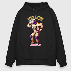 Толстовка оверсайз мужская Space fiction, цвет: черный