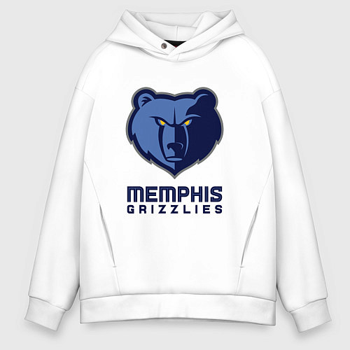 Мужское худи оверсайз Мемфис Гриззлис, Memphis Grizzlies / Белый – фото 1