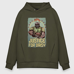 Толстовка оверсайз мужская JUSTICE FOR DAISY DOOM, цвет: хаки
