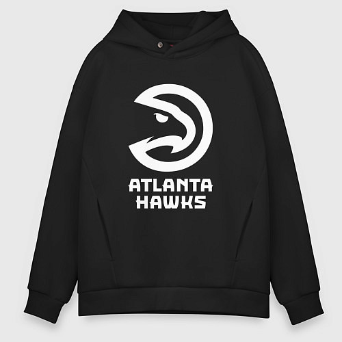 Мужское худи оверсайз Атланта Хокс, Atlanta Hawks / Черный – фото 1