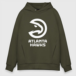 Толстовка оверсайз мужская Атланта Хокс, Atlanta Hawks, цвет: хаки