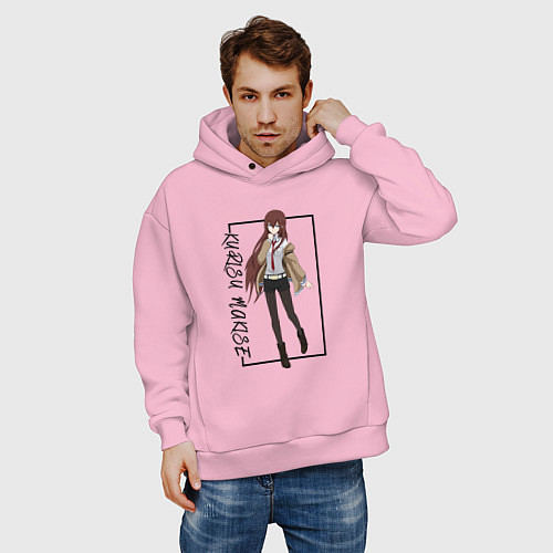 Мужское худи оверсайз Курису Макисэ Врата Штейна / Светло-розовый – фото 3