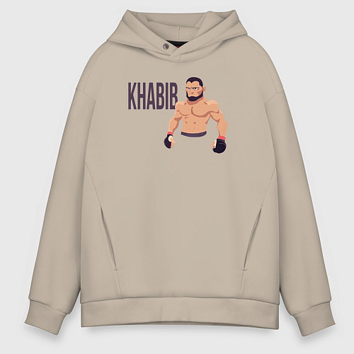 Мужское худи оверсайз Боец Хабиб / Миндальный – фото 1