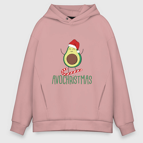 Мужское худи оверсайз AVOCHRISTMAS AVOCADO / Пыльно-розовый – фото 1