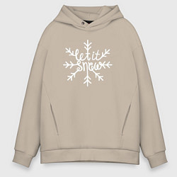 Толстовка оверсайз мужская Snowflake Let it snow, цвет: миндальный
