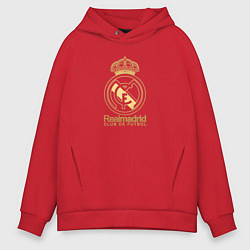 Толстовка оверсайз мужская Real Madrid gold logo, цвет: красный