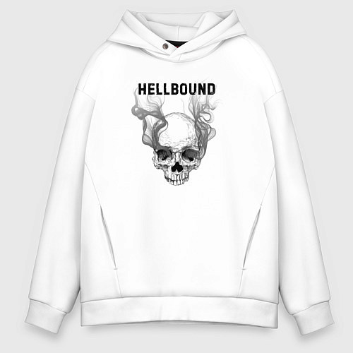 Мужское худи оверсайз Зов ада / Белый – фото 1