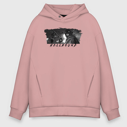 Мужское худи оверсайз Существа Hellbound / Пыльно-розовый – фото 1