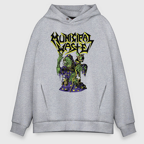 Мужское худи оверсайз Municipal Waste - a witchs Dream / Меланж – фото 1