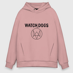 Толстовка оверсайз мужская Watch Dogs, цвет: пыльно-розовый