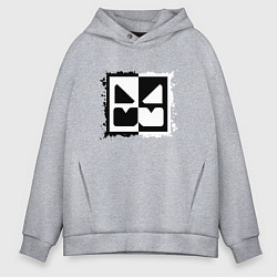 Толстовка оверсайз мужская GEOMETRY DASH BLACK WHITE, цвет: меланж