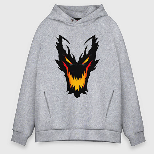 Мужское худи оверсайз ЛИЦО SHADOW FIEND DOTA2 / Меланж – фото 1