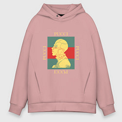 Толстовка оверсайз мужская PUCCI GOLD ПУЧЧИ ЗОЛОТО, цвет: пыльно-розовый