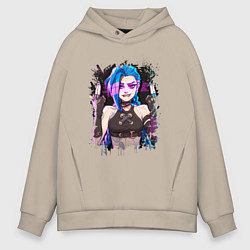 Толстовка оверсайз мужская JINX SHOOT ARCANE LOL, цвет: миндальный