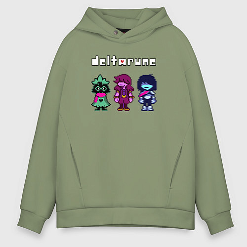 Мужское худи оверсайз Deltarune лого персонажи / Авокадо – фото 1