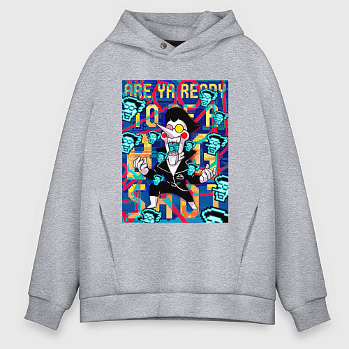 Мужское худи оверсайз Deltarune - Are You Ready? / Меланж – фото 1