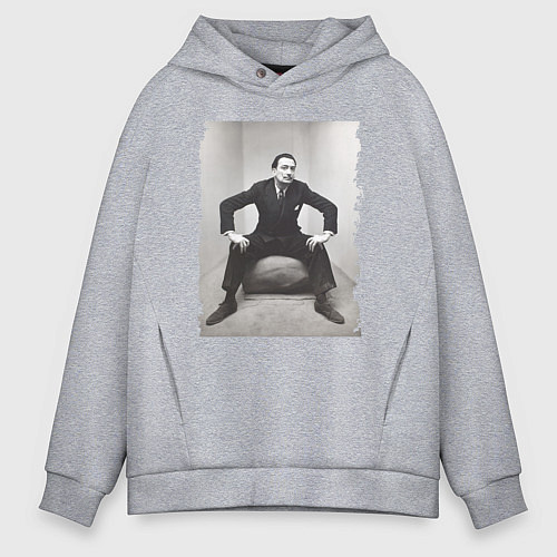Мужское худи оверсайз Сальвадор Дали сидящий / Меланж – фото 1