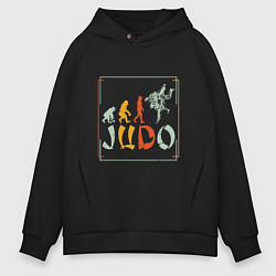 Толстовка оверсайз мужская Judo Warriors, цвет: черный
