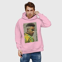 Толстовка оверсайз мужская Neymar Junior - Brazil national team, цвет: светло-розовый — фото 2