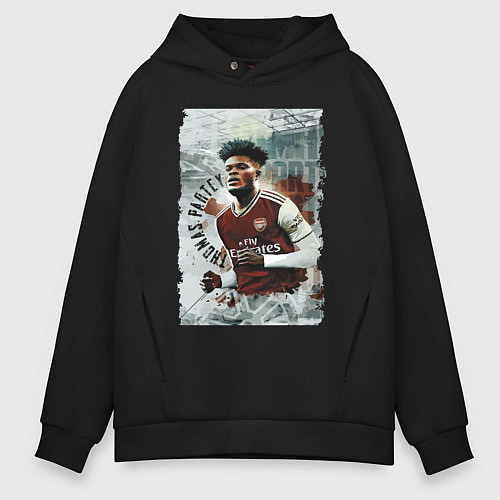 Мужское худи оверсайз Thomas Partey - Arsenal, England / Черный – фото 1