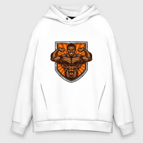 Мужское худи оверсайз Настоящий силач / Белый – фото 1