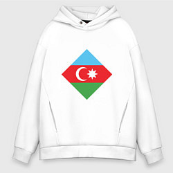 Толстовка оверсайз мужская Flag Azerbaijan, цвет: белый