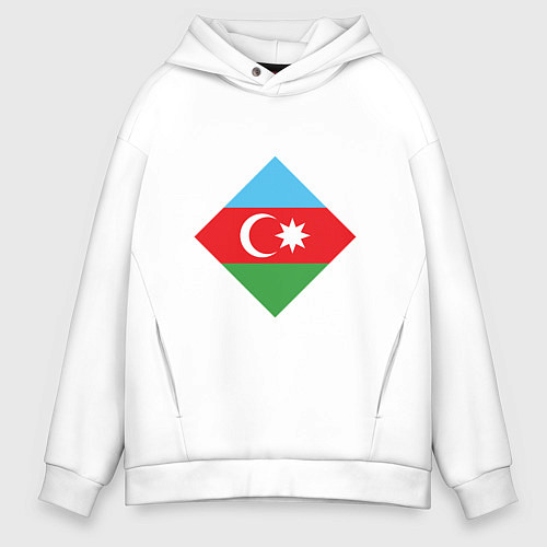 Мужское худи оверсайз Flag Azerbaijan / Белый – фото 1