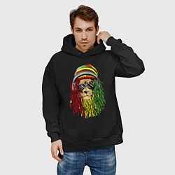 Толстовка оверсайз мужская Rasta lioN, цвет: черный — фото 2