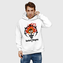 Толстовка оверсайз мужская Darkest Dungeon: skull logo, цвет: белый — фото 2