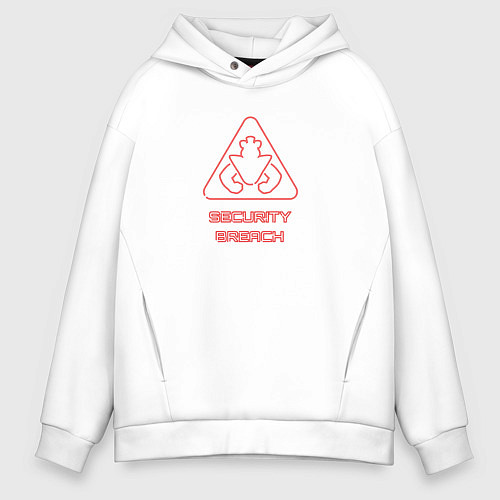 Мужское худи оверсайз FNAF Security Breach logo / Белый – фото 1