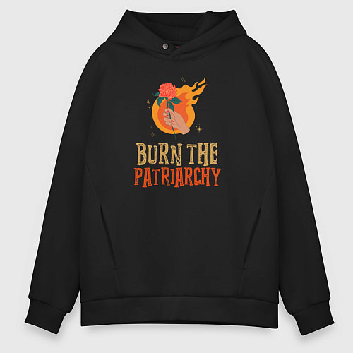 Мужское худи оверсайз Burn the Patriarchy / Черный – фото 1